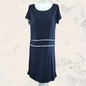 Notations Short sleeve Shift Dress Large Black